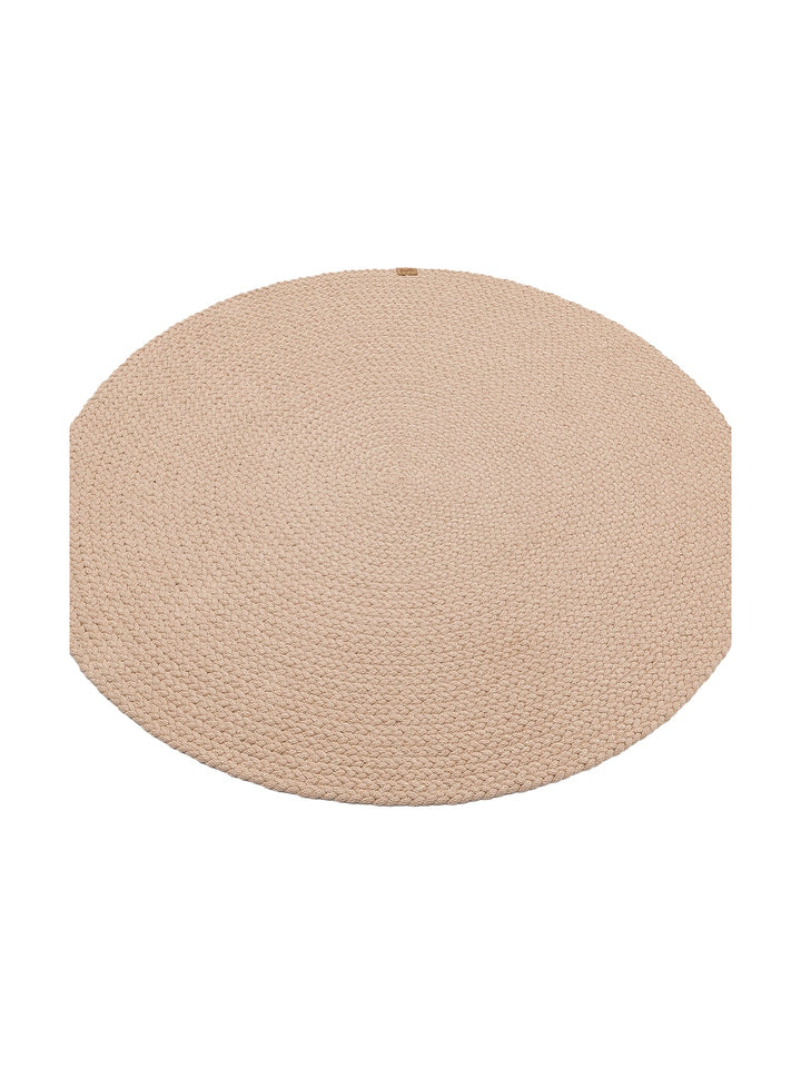 Cancun Renkli Jüt Görünümlü Hasır Örgü Halı 18 BEIGE Q - Carpetdocia