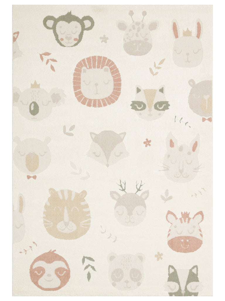 Carpetdocia Kids Pastel Colored Fluff and Dust-Free Children's Carpet 04 CREAM MULTY