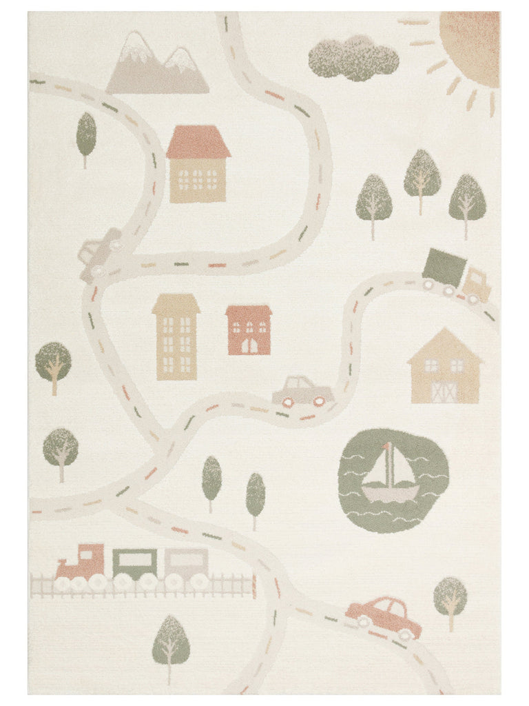 Carpetdocia Kids Pastel Colored Fluff and Dust-Free Children's Carpet 07 CREAM MULTY
