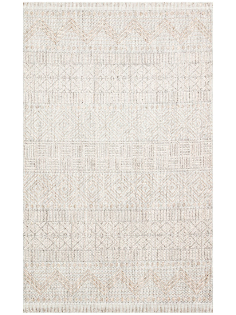 Comfy Modern Patterned Living Room Hallway Entrance Bedroom Knitted Carpet 02 GREY BEIGE