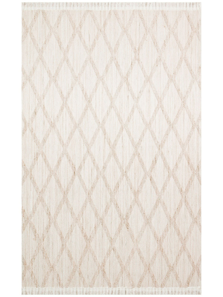 Comfy Modern Patterned Living Room Hallway Entrance Bedroom Knitted Carpet 04 BEIGE