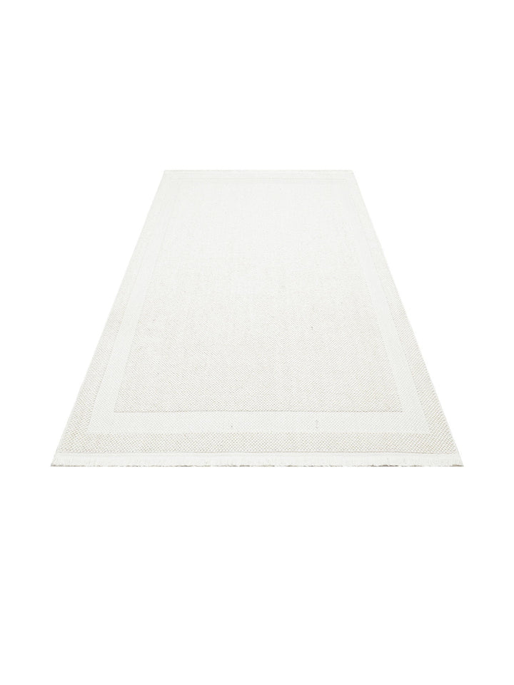 Comfy Modern Desenli Oturma Odası Koridor Antre Yatak Odası Örgü Dokuma Halı 05 CREAM - Carpetdocia