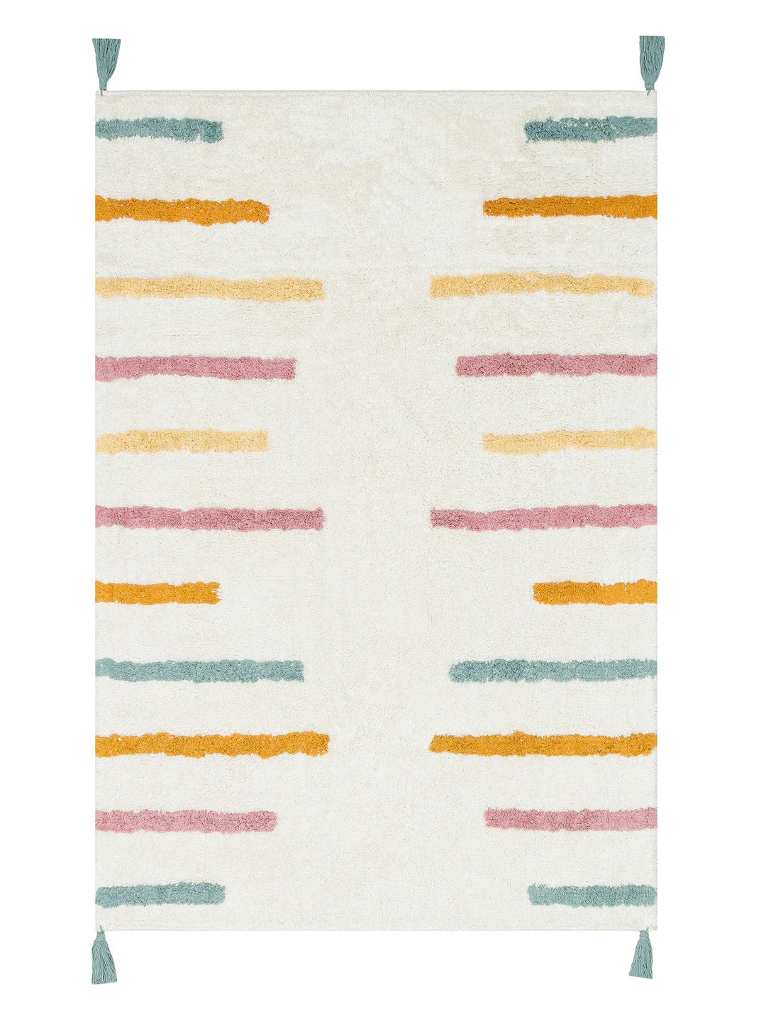 Cotton Baby %100 Naturel Pamuk Yıkanabilir Kaymaz Tabanlı Bebek Halısı 03 MULTY XW - Carpetdocia