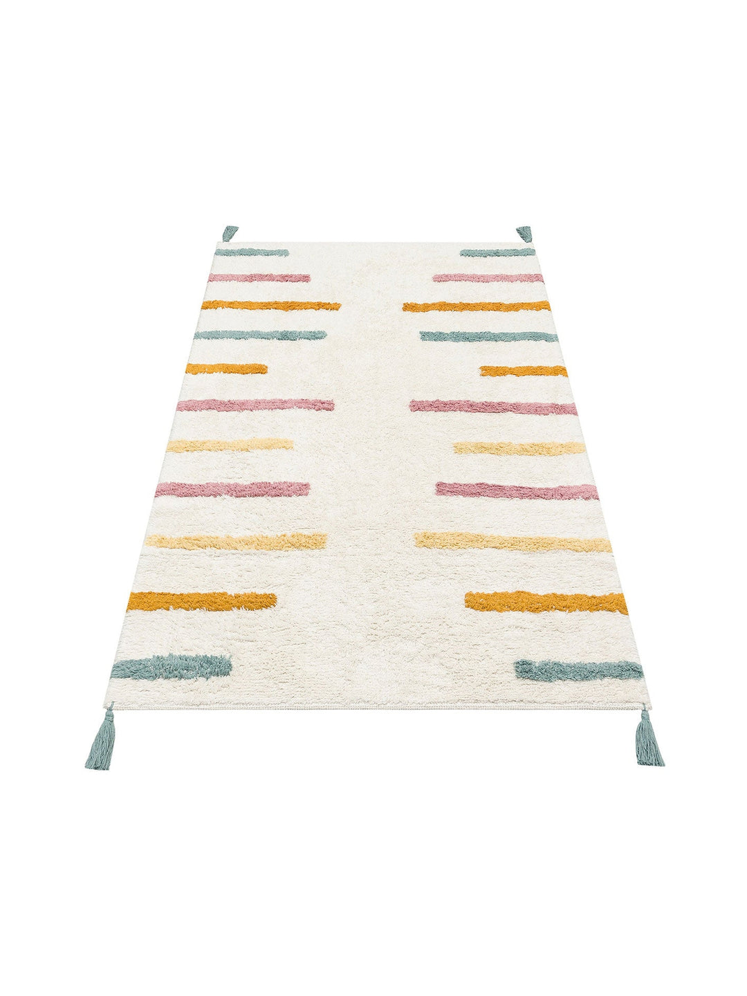 Cotton Baby %100 Naturel Pamuk Yıkanabilir Kaymaz Tabanlı Bebek Halısı 03 MULTY XW - Carpetdocia