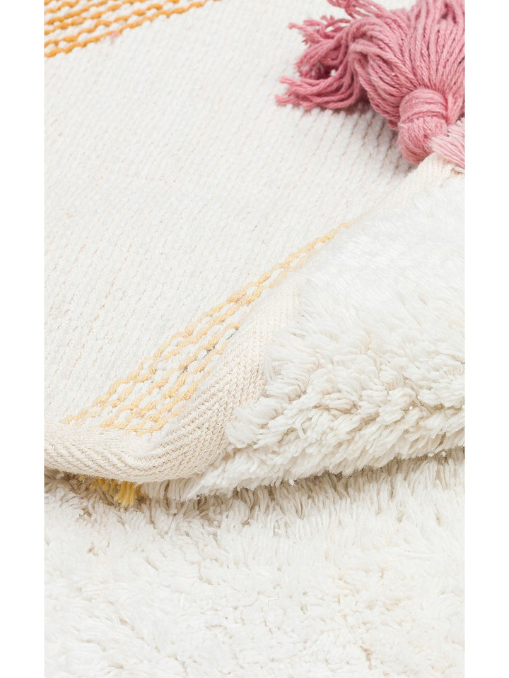 Cotton Baby %100 Naturel Pamuk Yıkanabilir Kaymaz Tabanlı Bebek Halısı 03 MULTY XW Q - Carpetdocia