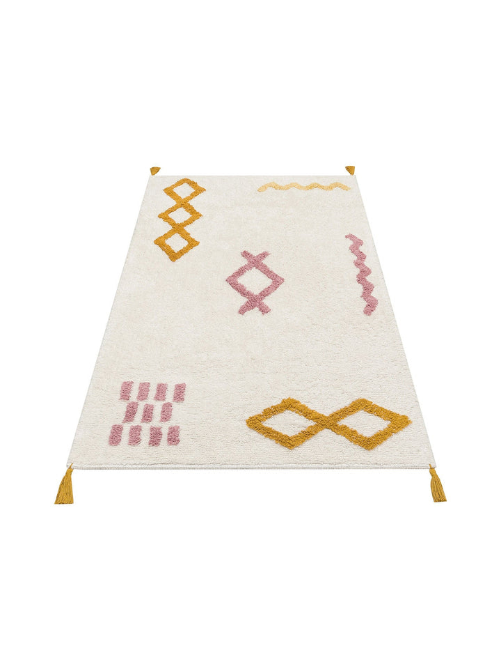 Cotton Baby %100 Naturel Pamuk Yıkanabilir Kaymaz Tabanlı Bebek Halısı 04 MULTY XW - Carpetdocia