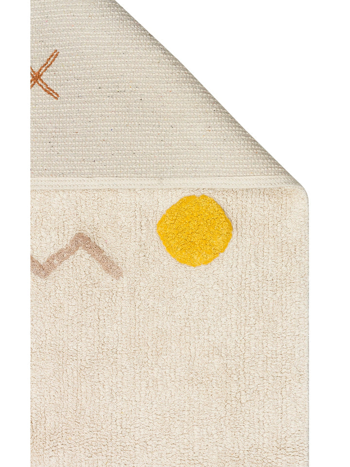 Cotton Baby %100 Naturel Pamuk Yıkanabilir Kaymaz Tabanlı Bebek Halısı 12 MULTY XXW - Carpetdocia