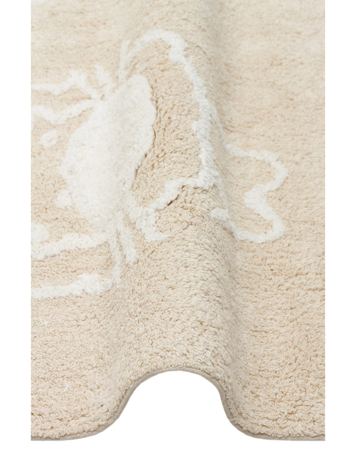 Cotton Baby %100 Naturel Pamuk Yıkanabilir Kaymaz Tabanlı Bebek Halısı 16 BEIGE XXW - Carpetdocia