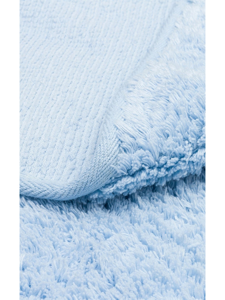Cotton Baby %100 Naturel Pamuk Yıkanabilir Kaymaz Tabanlı Bebek Halısı PLAIN BLUE Q - Carpetdocia