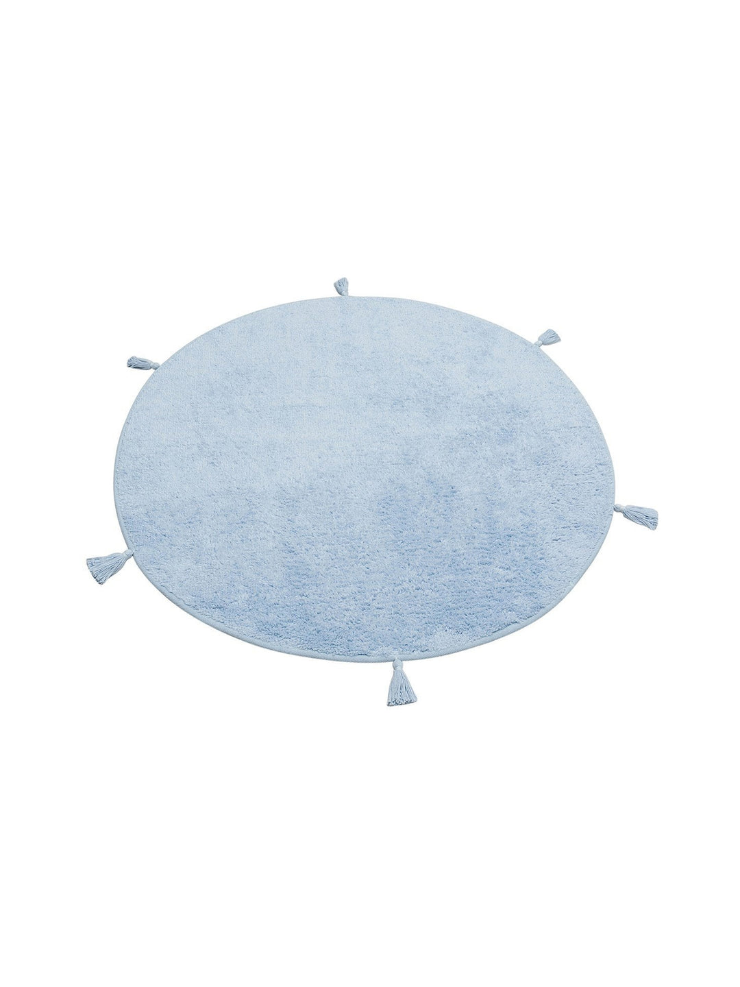 Cotton Baby %100 Naturel Pamuk Yıkanabilir Kaymaz Tabanlı Bebek Halısı PLAIN BLUE Q - Carpetdocia