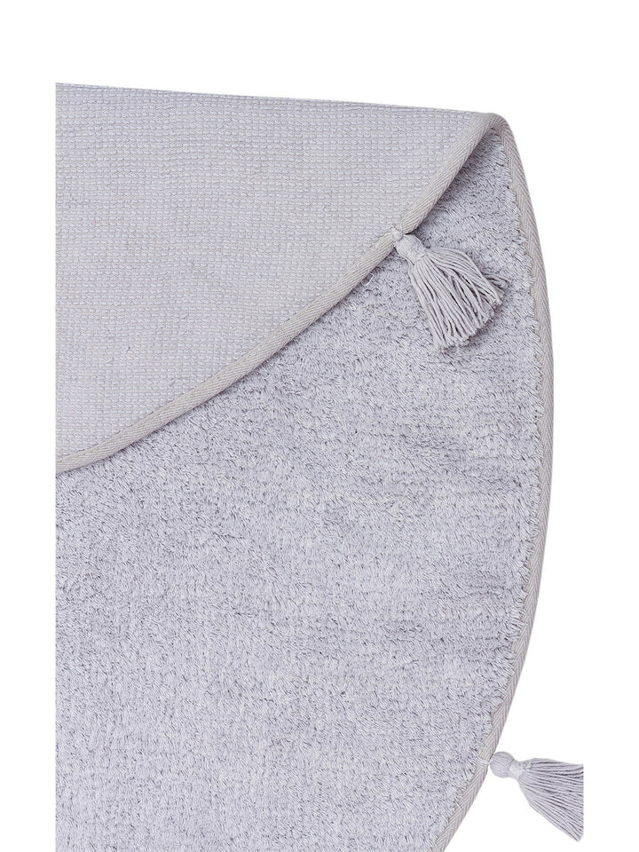 Cotton Baby %100 Naturel Pamuk Yıkanabilir Kaymaz Tabanlı Bebek Halısı PLAIN GREY Q - Carpetdocia