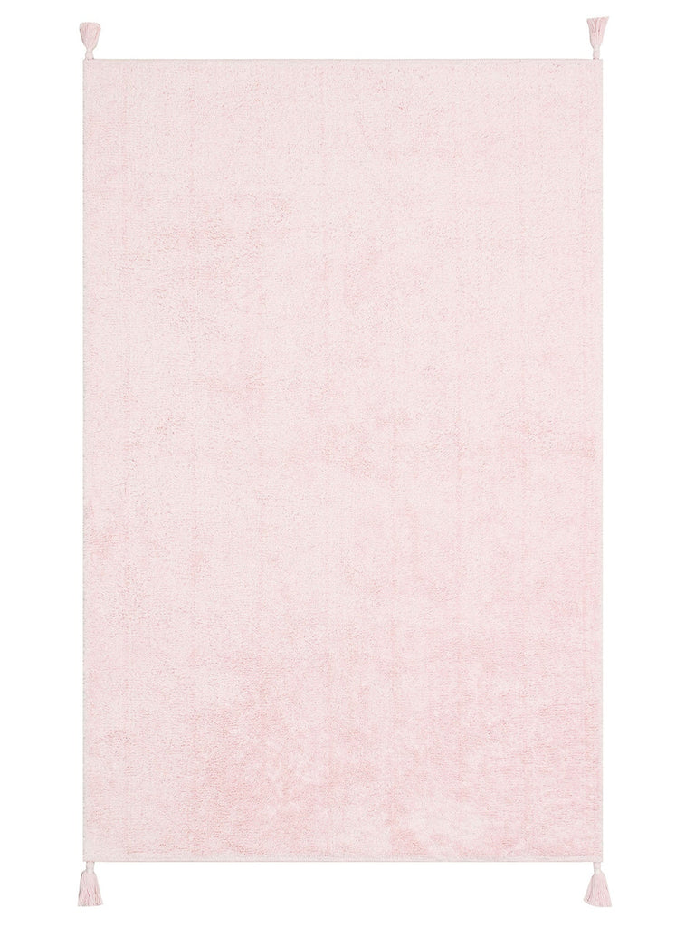 Cotton Baby 100% Natural Cotton Washable Non-Slip Based Baby Rug PLAIN POWDER