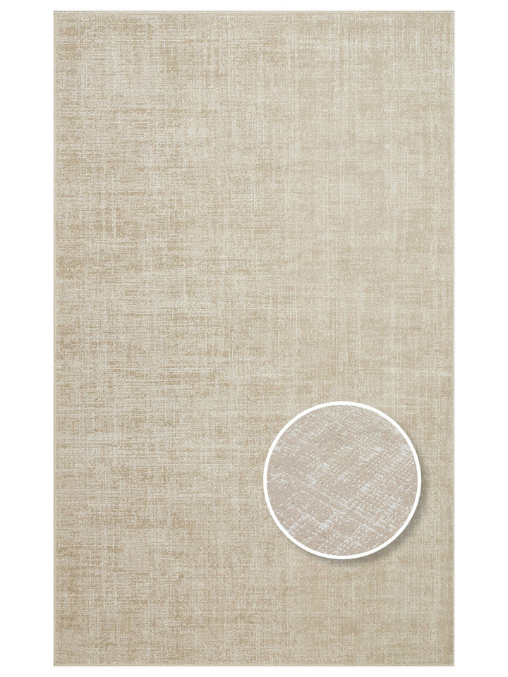 Dakar Sade Desenli Oturma Odası Salon Koridor Antre Mutfak Modern Halı PLAIN BEIGE - Carpetdocia