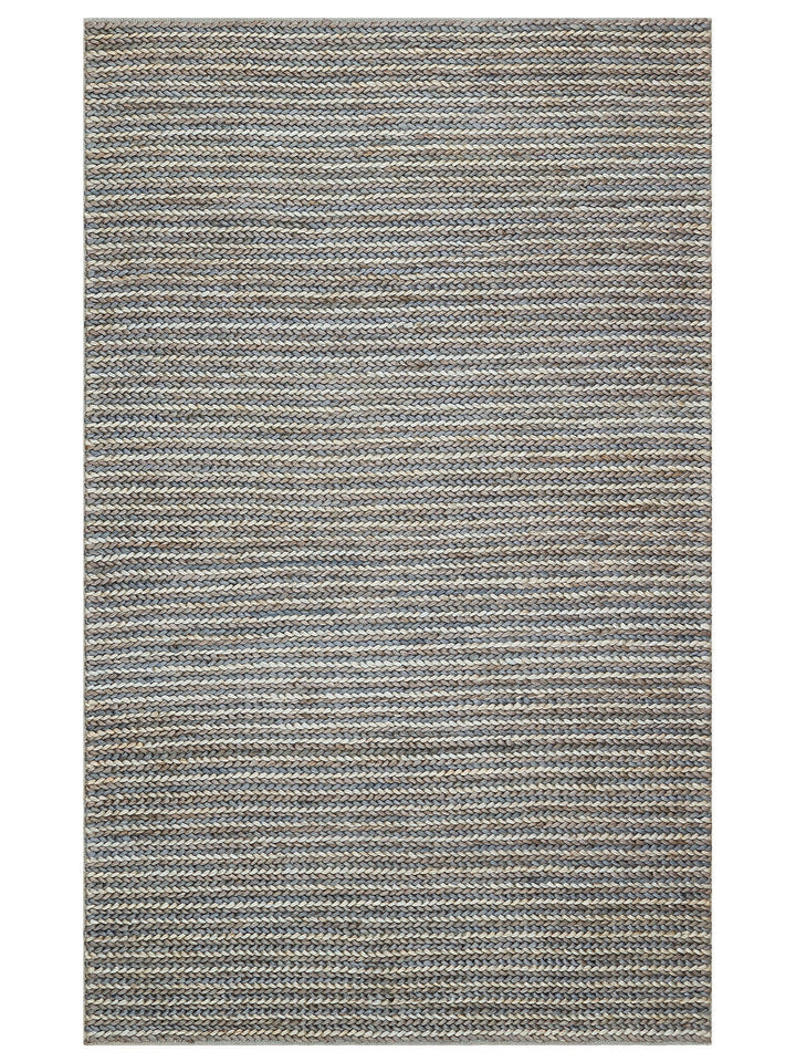 Knit Jüt Farklı Örgü Dokusuna Sahip El Dokuma Naturel Jüt Hasır Halı 1512 NAVY MULTY XW - Carpetdocia