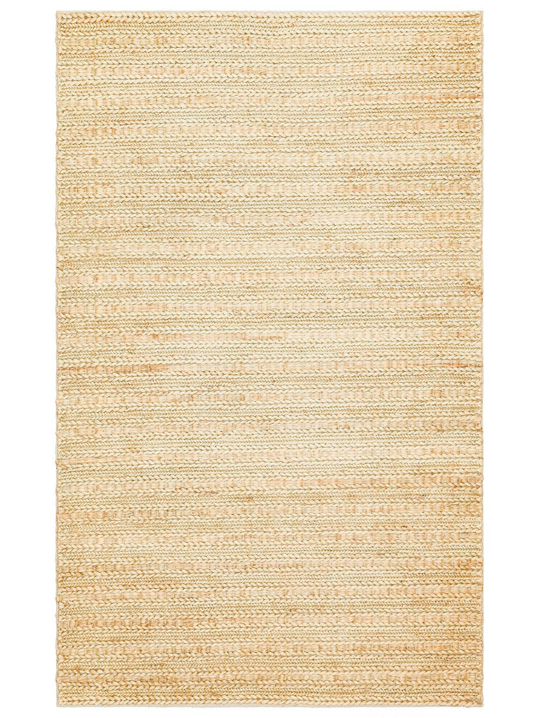 Knit Jute Handwoven Natural Jute Rug with Different Knit Texture TRIPLE CREAM XW 