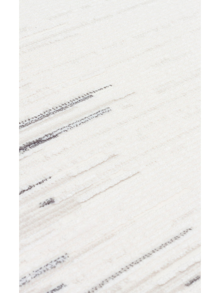 Kylie Serisi Salon Oturma Odası Koridor Antre Parlak ve Sade Modern Halı 01 CREAM GREY - Carpetdocia