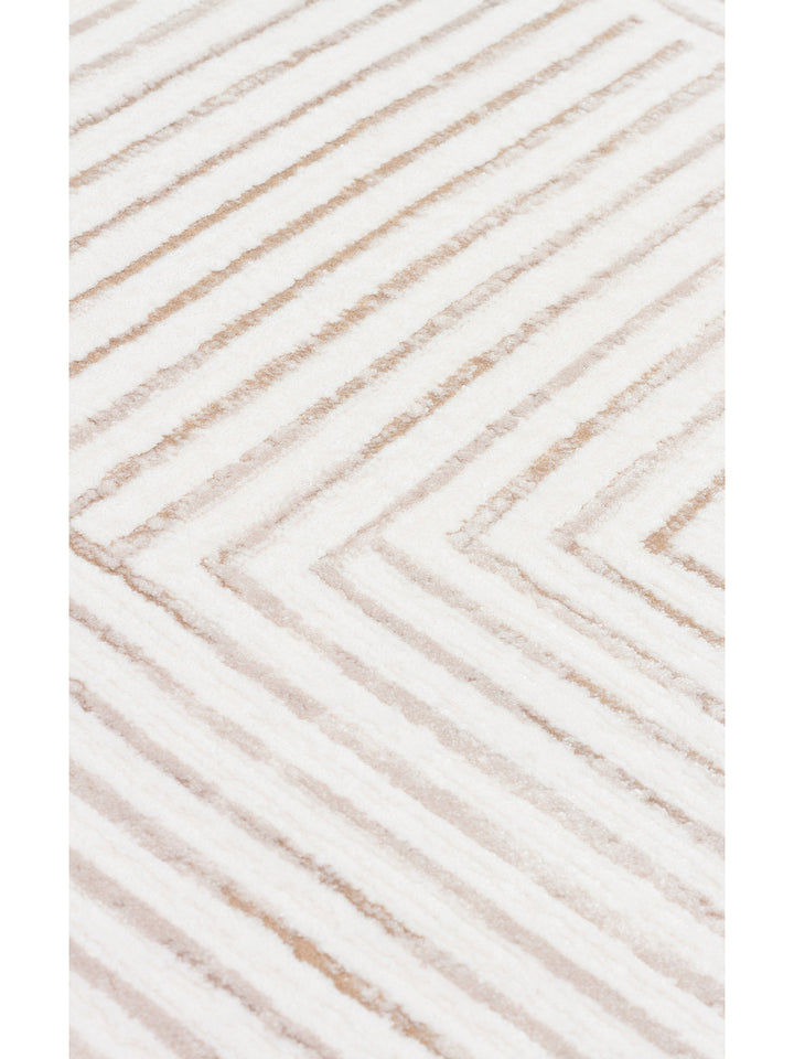Kylie Serisi Salon Oturma Odası Koridor Antre Parlak ve Sade Modern Halı 02 CREAM NATURAL - Carpetdocia