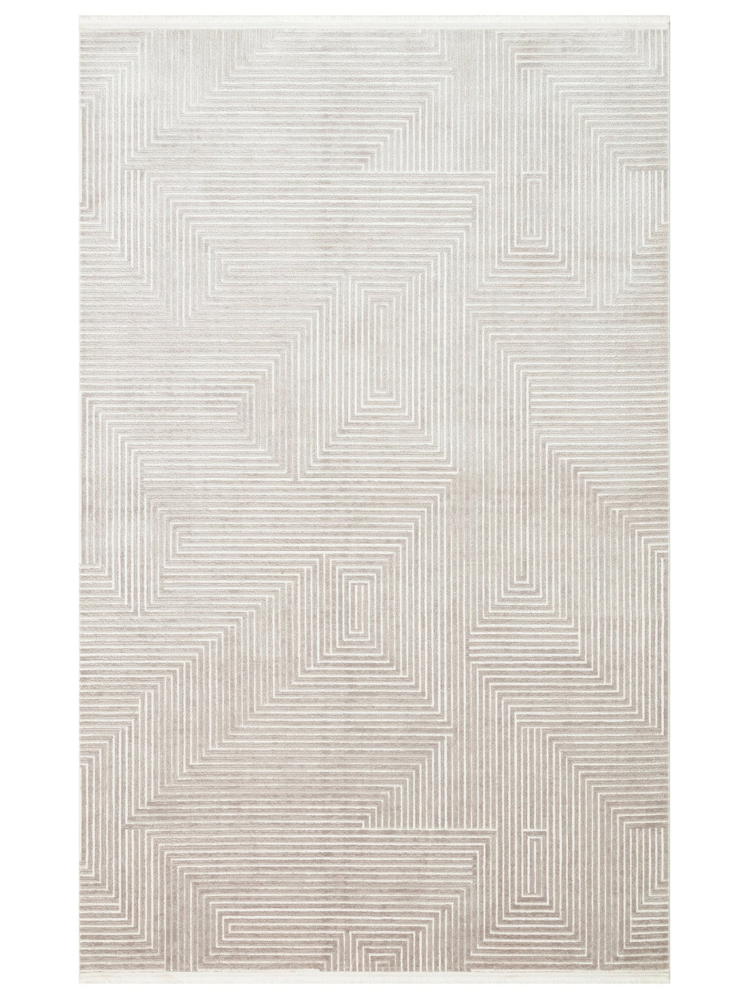 Kylie Serisi Salon Oturma Odası Koridor Antre Parlak ve Sade Modern Halı 02 SILVER CREAM - Carpetdocia
