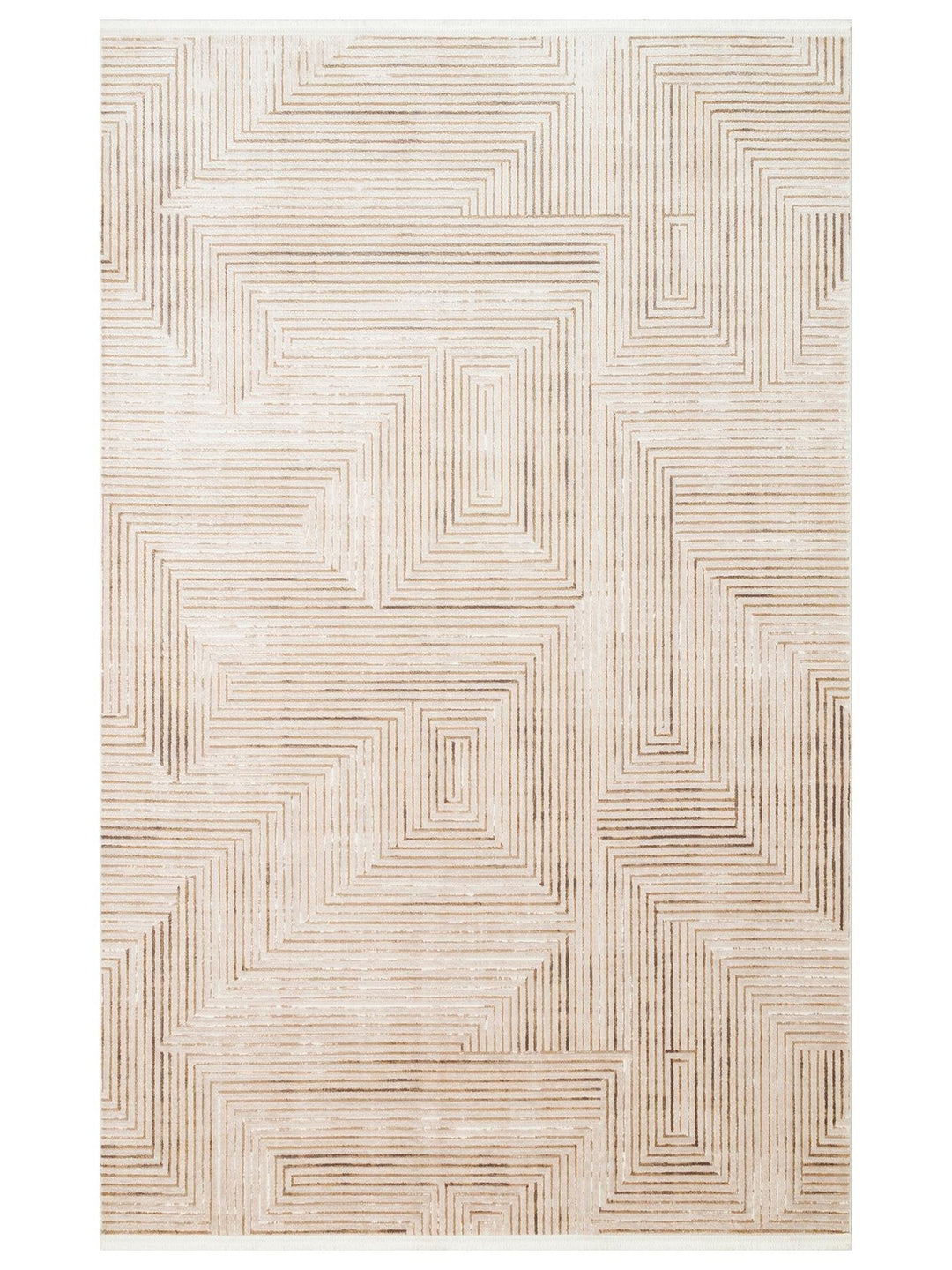 Kylie Serisi Salon Oturma Odası Koridor Antre Parlak ve Sade Modern Halı 02 VIZON BEIGE - Carpetdocia