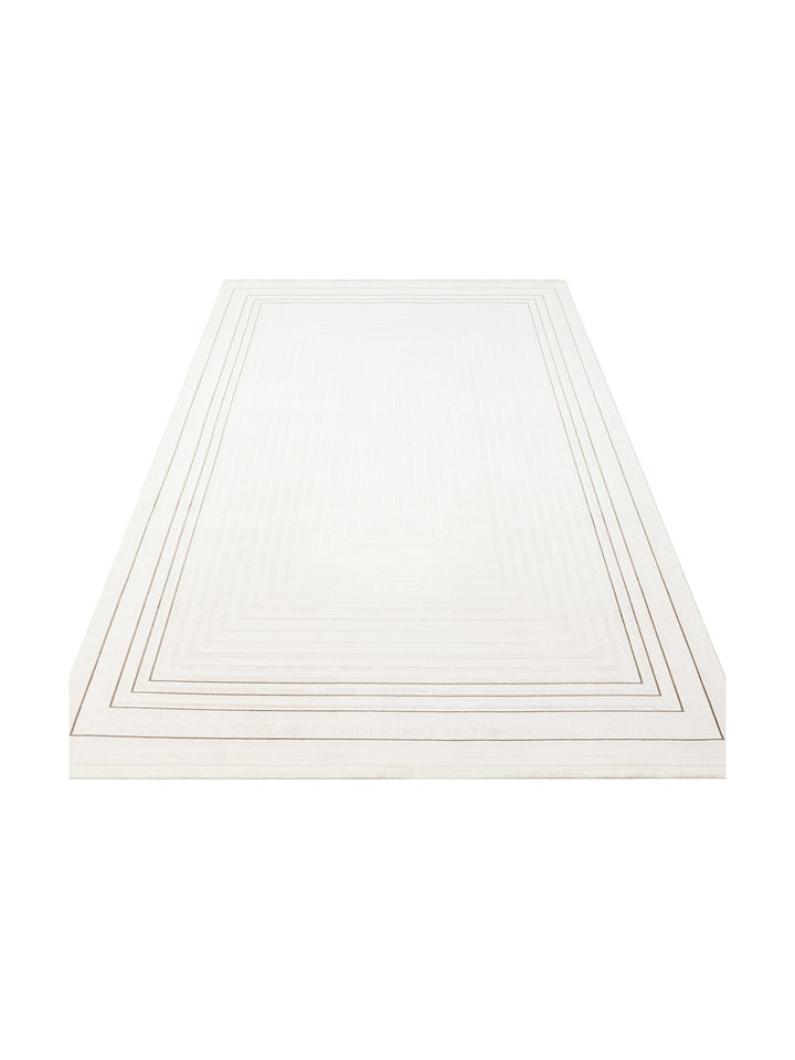 Kylie Serisi Salon Oturma Odası Koridor Antre Parlak ve Sade Modern Halı 04 CREAM VIZON - Carpetdocia