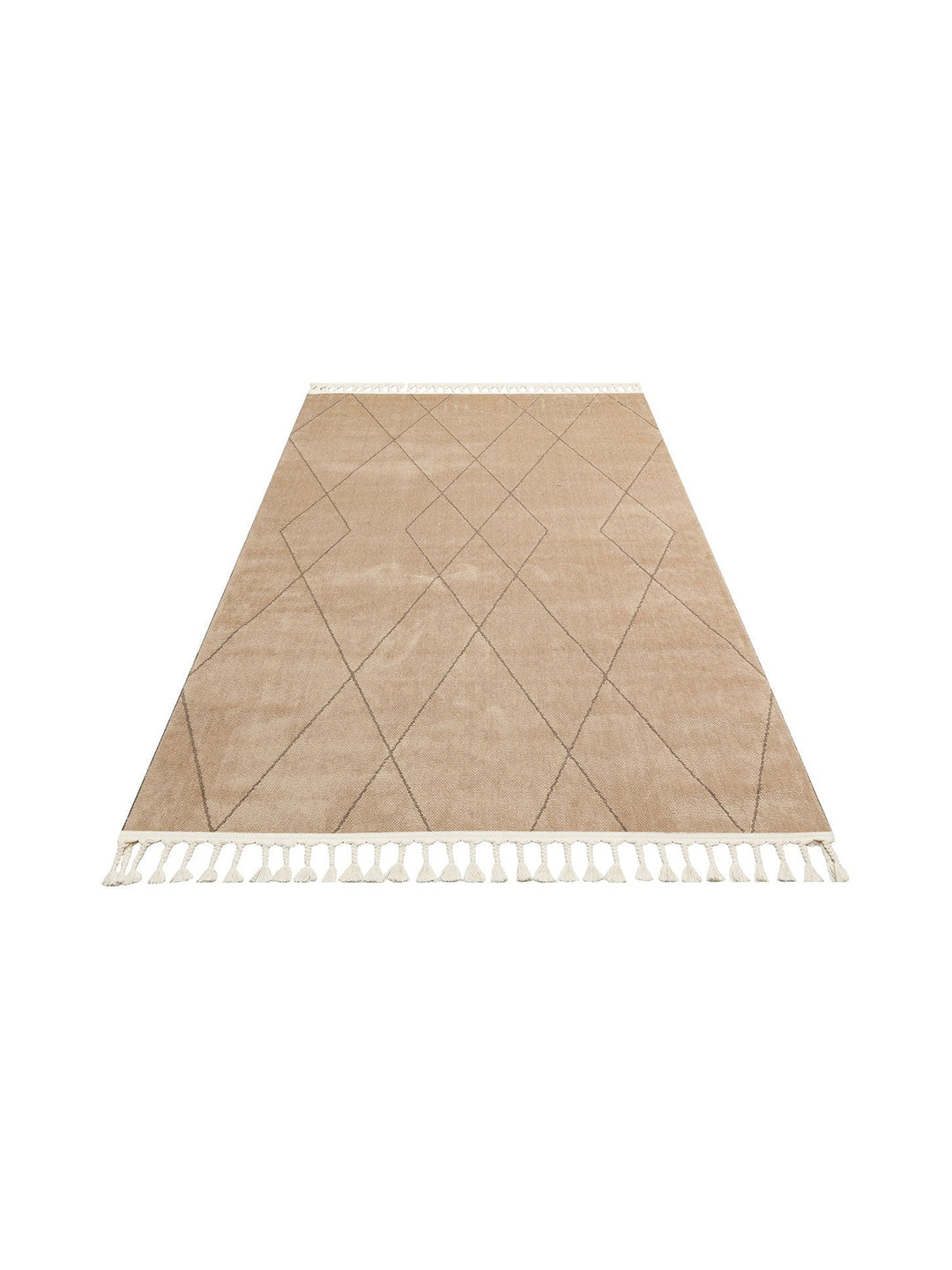 Lounge Serisi Etnik Desenlere Sahip Salon Oturma Odası Koridor Yumuşak Modern Halı 02 BEIGE - Carpetdocia