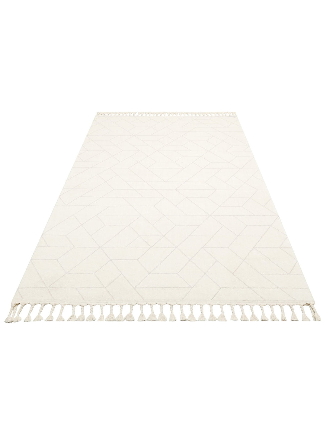 Lounge Serisi Etnik Desenlere Sahip Salon Oturma Odası Koridor Yumuşak Modern Halı 03 WHITE - Carpetdocia