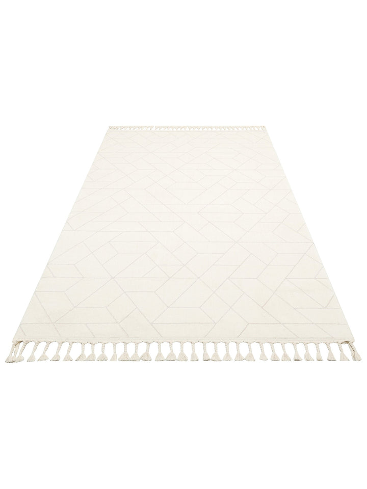 Lounge Serisi Etnik Desenlere Sahip Salon Oturma Odası Koridor Yumuşak Modern Halı 03 WHITE - Carpetdocia