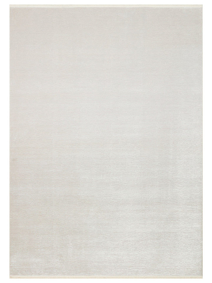 Lucia Serisi Modern Parlak Salon Oturma Odası Yatak Odası Antre Halı PLAIN IVORY - Carpetdocia