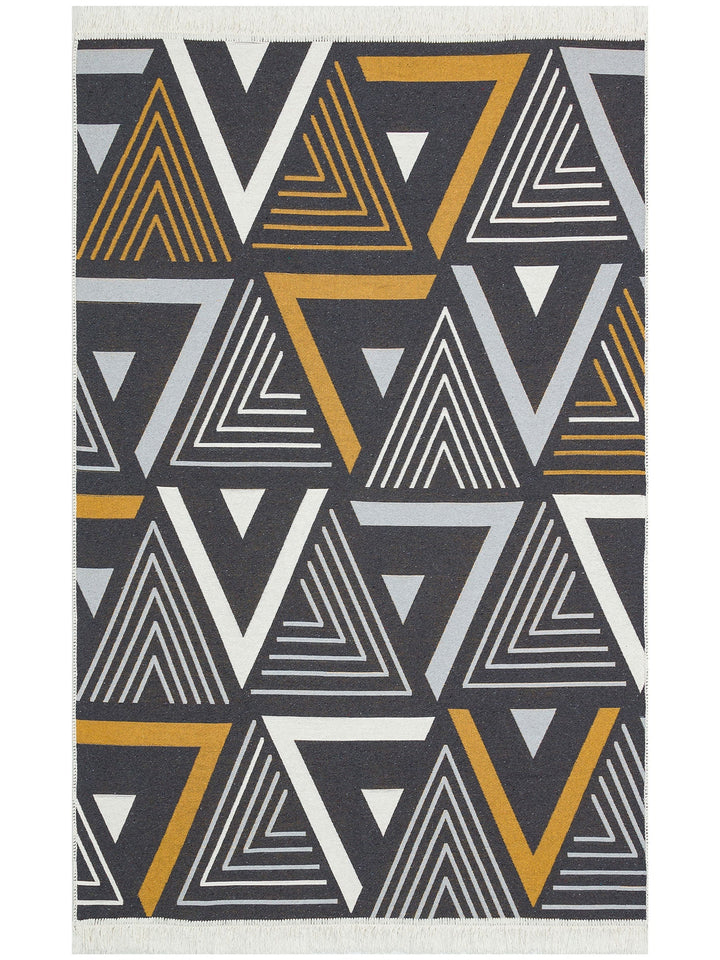 Maya %100 Naturel Pamuk Yıkanabilir Çift Taraflı Oturma Odası Mutfak Koridor Modern Kilim 18 YELGREY - Carpetdocia