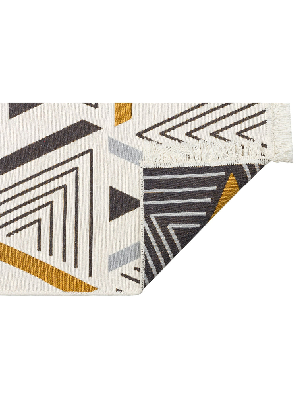 Maya %100 Naturel Pamuk Yıkanabilir Çift Taraflı Oturma Odası Mutfak Koridor Modern Kilim 18 YELGREY - Carpetdocia