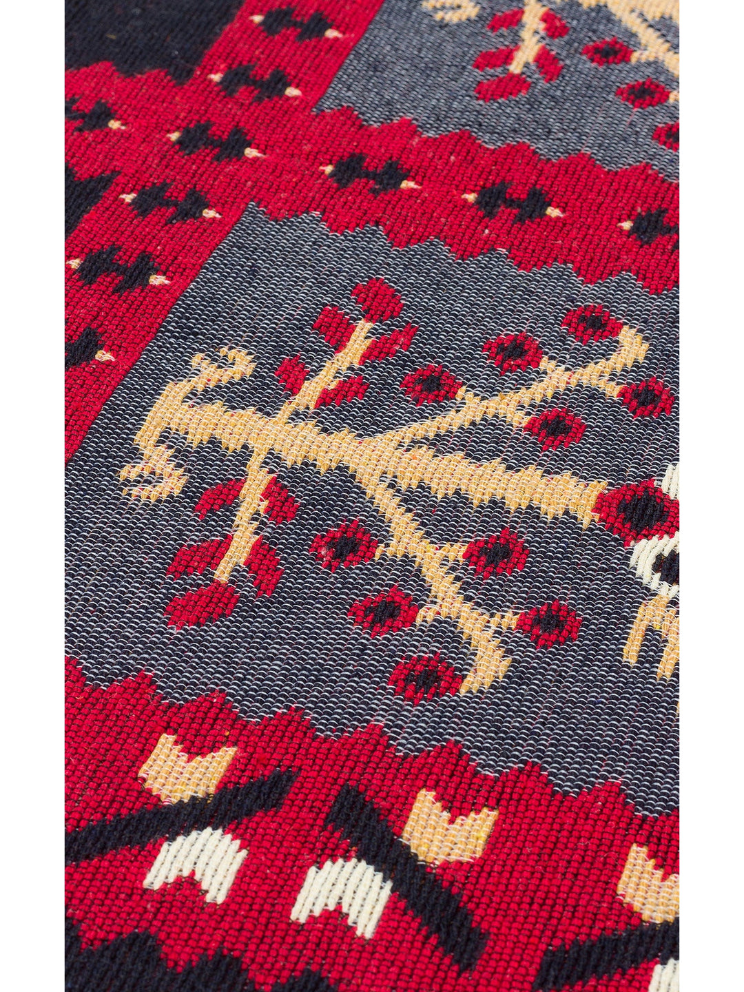 Maya %100 Naturel Pamuk Yıkanabilir Çift Taraflı Oturma Odası Mutfak Koridor Modern Kilim 28 RED - Carpetdocia