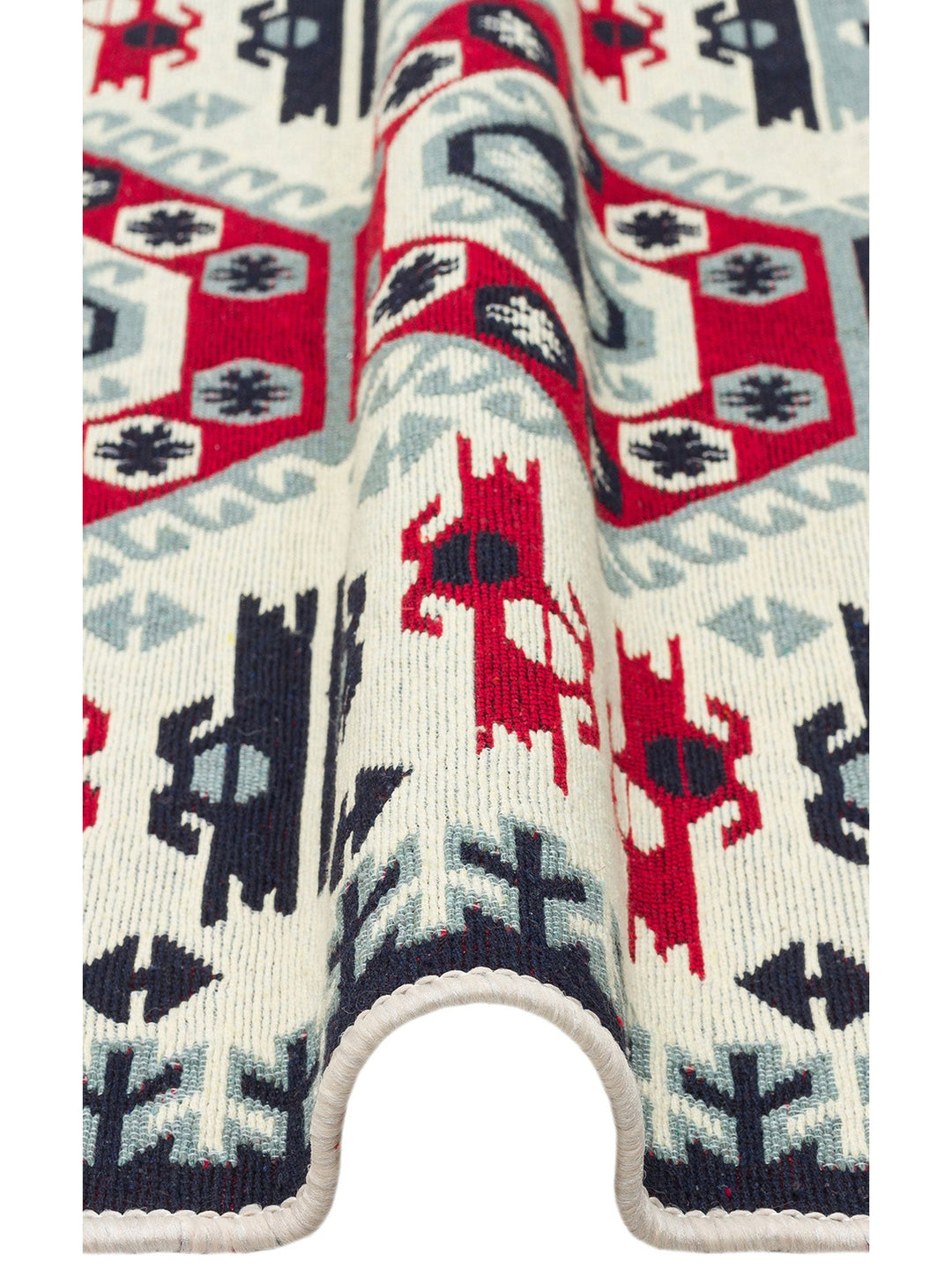 Maya %100 Naturel Pamuk Yıkanabilir Çift Taraflı Oturma Odası Mutfak Koridor Modern Kilim 30 RED - Carpetdocia