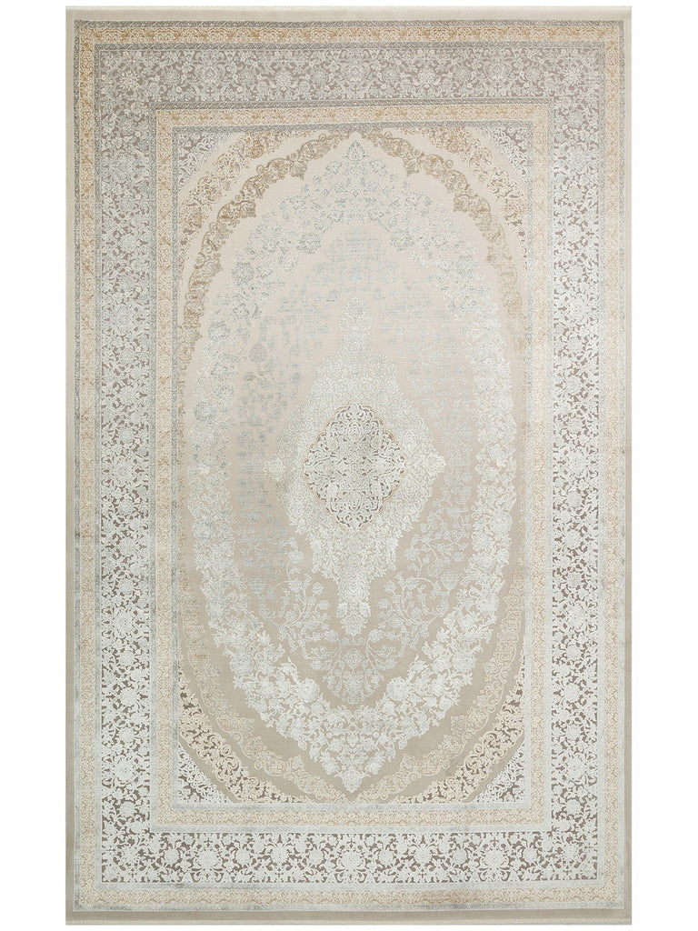 Mumbai Series Classic Patterned High Quality Tight Woven Bright Living Room Carpet 08 CREAM GREY