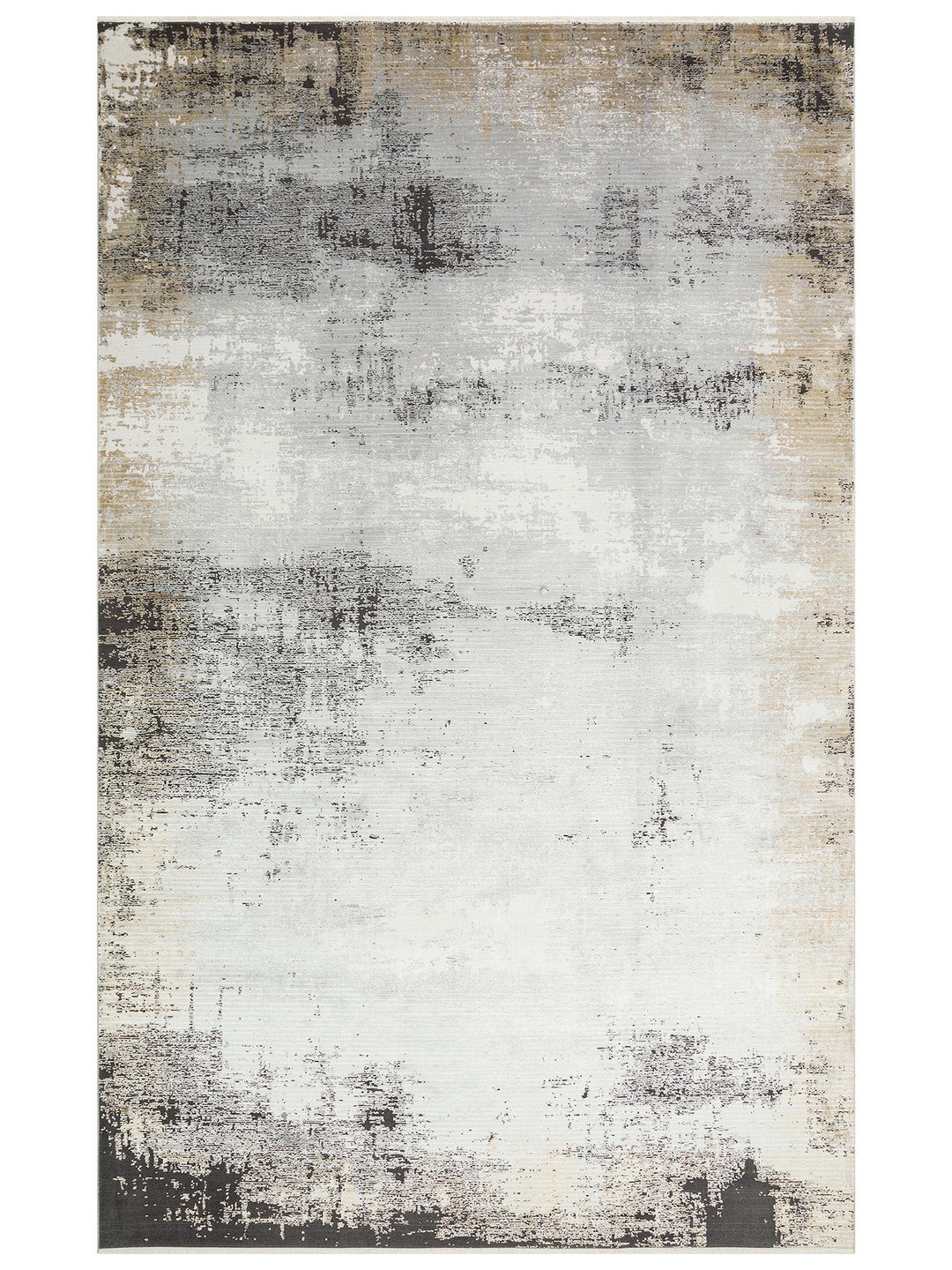 Mumbai Serisi Klasik Desenli Yüksek Kalite Sık Dokuma Parlak Salon Halısı 12 GREY GOLD - Carpetdocia