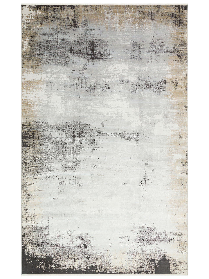 Mumbai Serisi Klasik Desenli Yüksek Kalite Sık Dokuma Parlak Salon Halısı 12 GREY GOLD - Carpetdocia