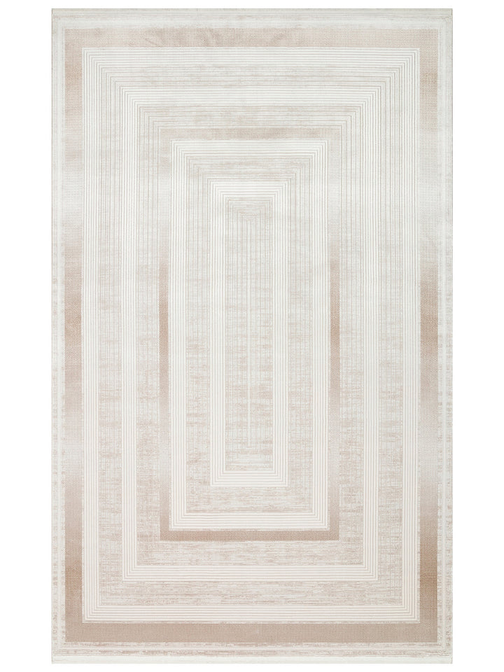 Mumbai Serisi Klasik Desenli Yüksek Kalite Sık Dokuma Parlak Salon Halısı 13 CREAM BEIGE - Carpetdocia