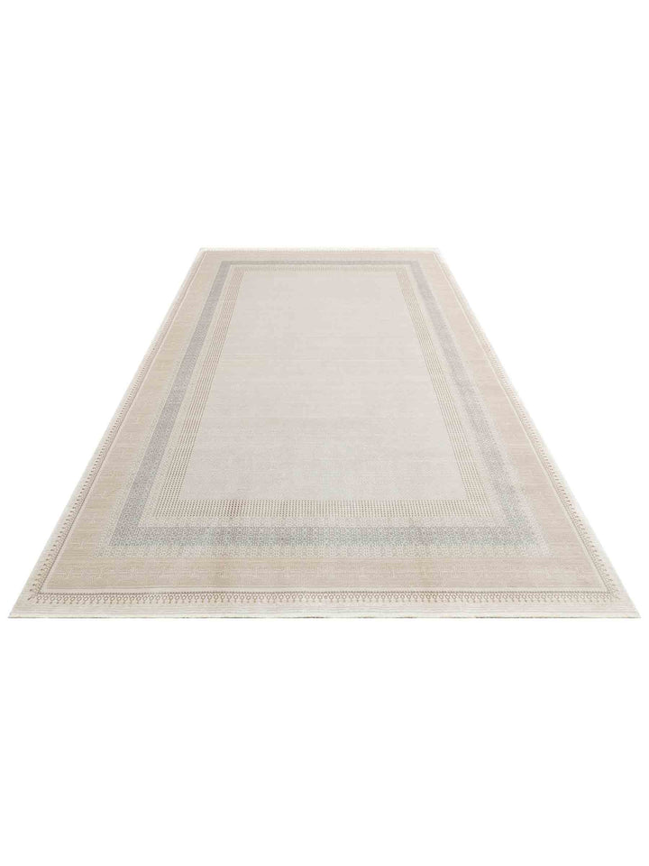 Mumbai Serisi Modern Desenli Yüksek Kalite Sık Dokuma Parlak Salon Halısı 07 CREAM GOLD - Carpetdocia