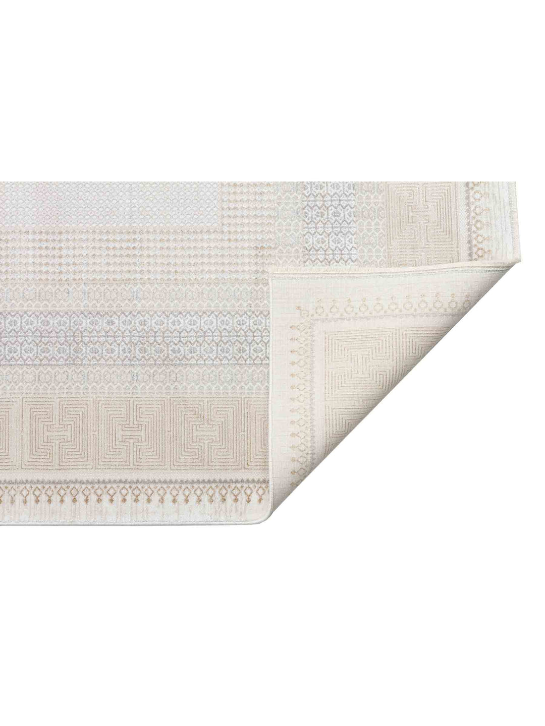 Mumbai Serisi Modern Desenli Yüksek Kalite Sık Dokuma Parlak Salon Halısı 07 CREAM GOLD - Carpetdocia