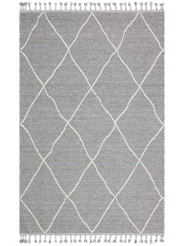 Ole Serisi Hasır Dokuma Oturma Odası Salon Koridor Antre Mutfak Modern İskandinav Halı 02 GREY - Carpetdocia