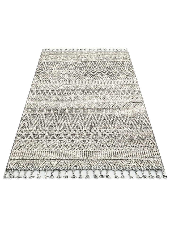 Ole Serisi Hasır Dokuma Oturma Odası Salon Koridor Antre Mutfak Modern İskandinav Halı 14 GREY - Carpetdocia