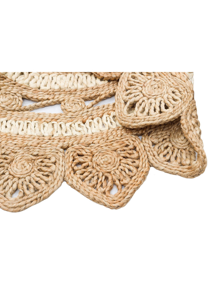 Only Jüt Yuvarlak ve Oval %100 Naturel Oturma Odası Antre Mutfak Balkon El Dokuma Halı CA105NATWHXW - Carpetdocia