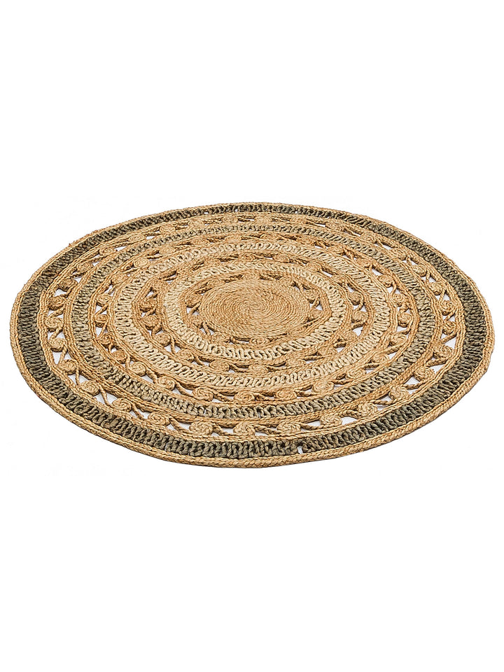 Only Jüt Yuvarlak ve Oval %100 Naturel Oturma Odası Antre Mutfak Balkon El Dokuma Halı CA106NTGRDGXW - Carpetdocia
