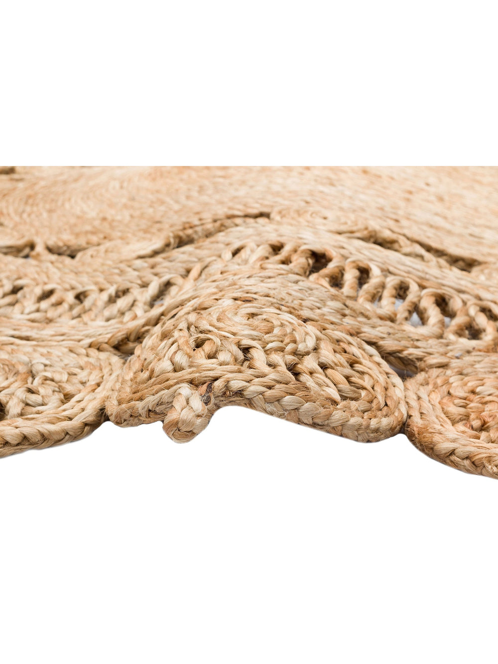 Only Jüt Yuvarlak ve Oval %100 Naturel Oturma Odası Antre Mutfak Balkon El Dokuma Halı CA109NATXW - Carpetdocia