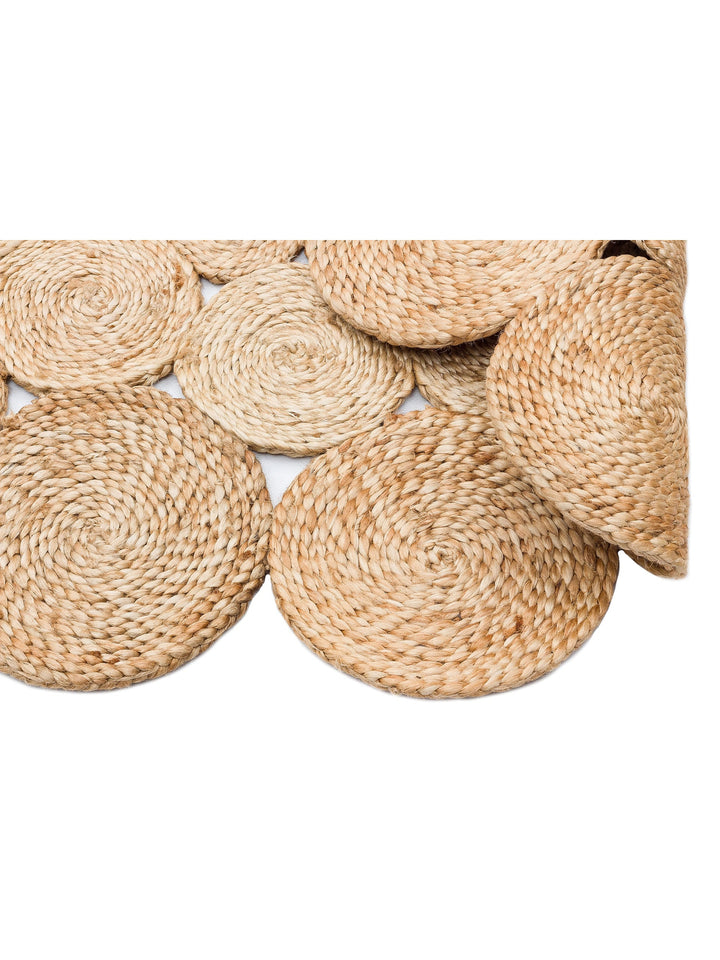 Only Jüt Yuvarlak ve Oval %100 Naturel Oturma Odası Antre Mutfak Balkon El Dokuma Halı CA111NATXW - Carpetdocia
