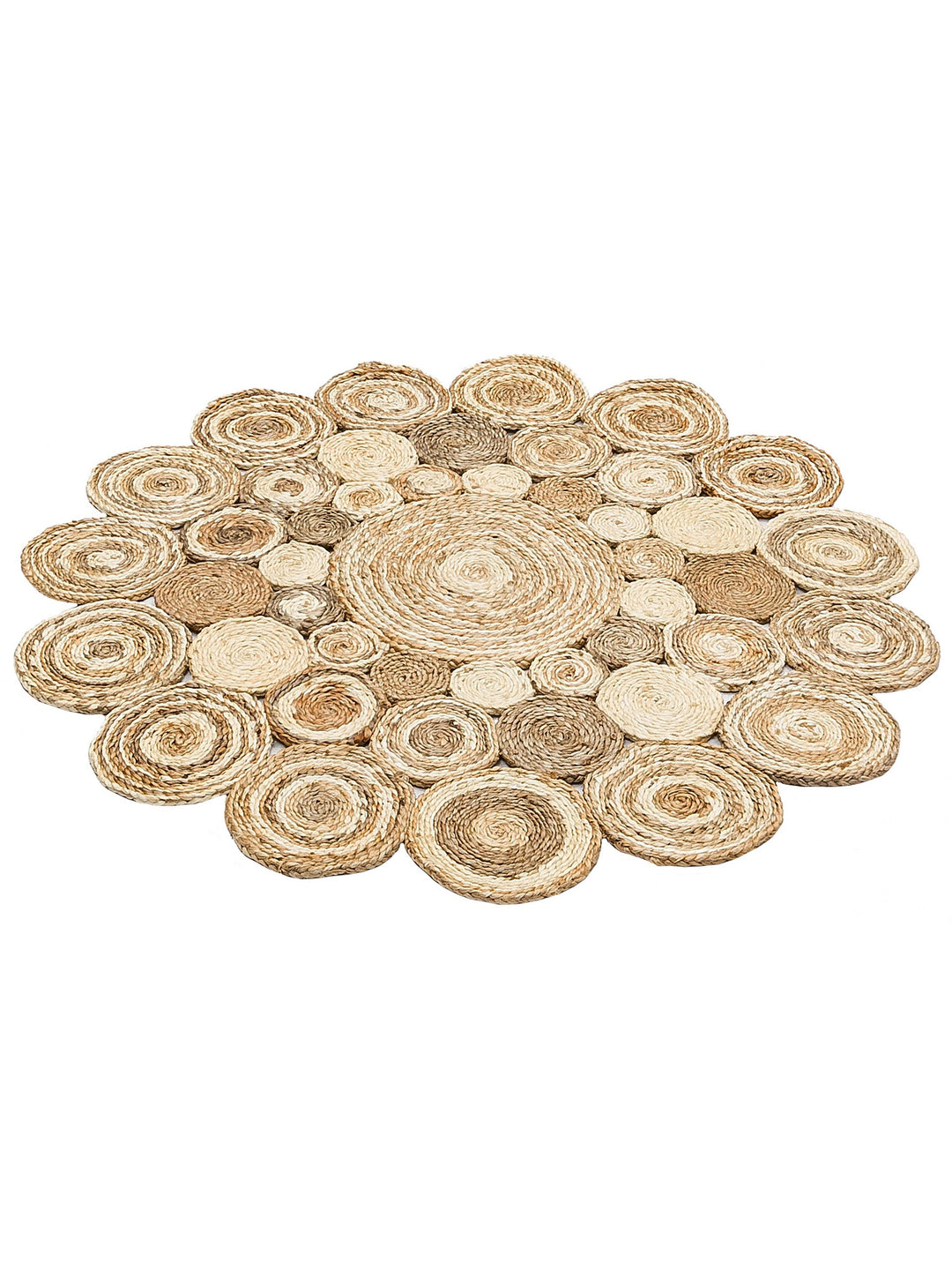 Only Jüt Yuvarlak ve Oval %100 Naturel Oturma Odası Antre Mutfak Balkon El Dokuma Halı CA111WHMLXW - Carpetdocia
