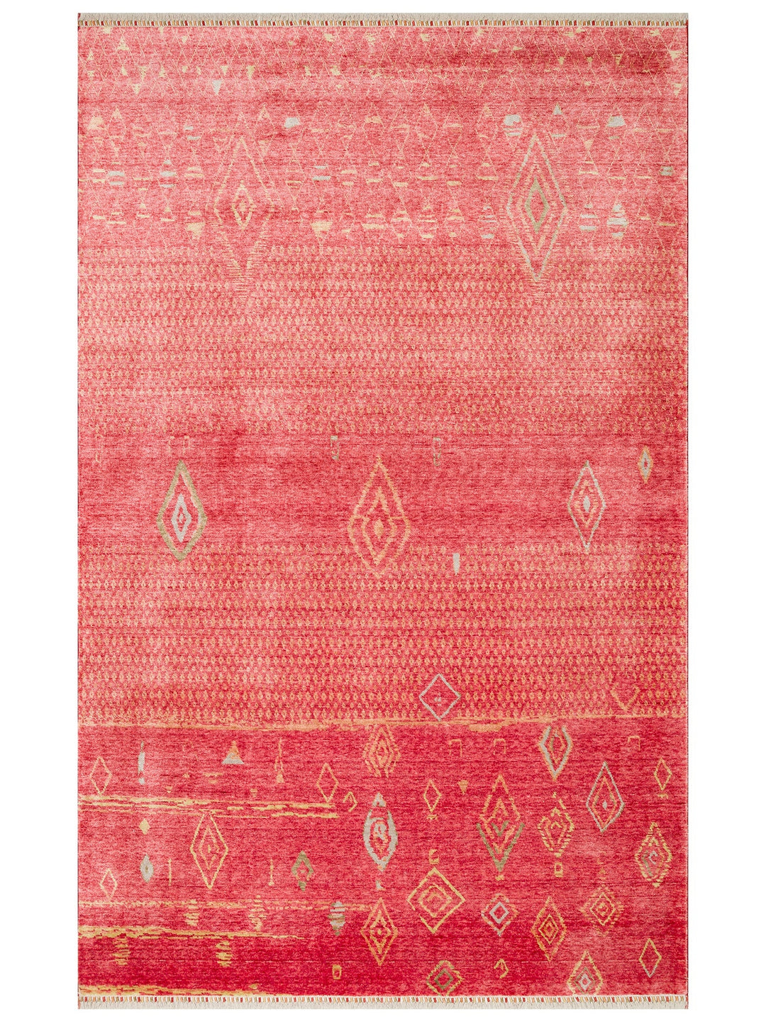 Oushak Carnaval %100 Naturel Kolay Temizlenir El Emeğiyle Üretilen Tensel Modern Uşak Halısı 15 RED - Carpetdocia