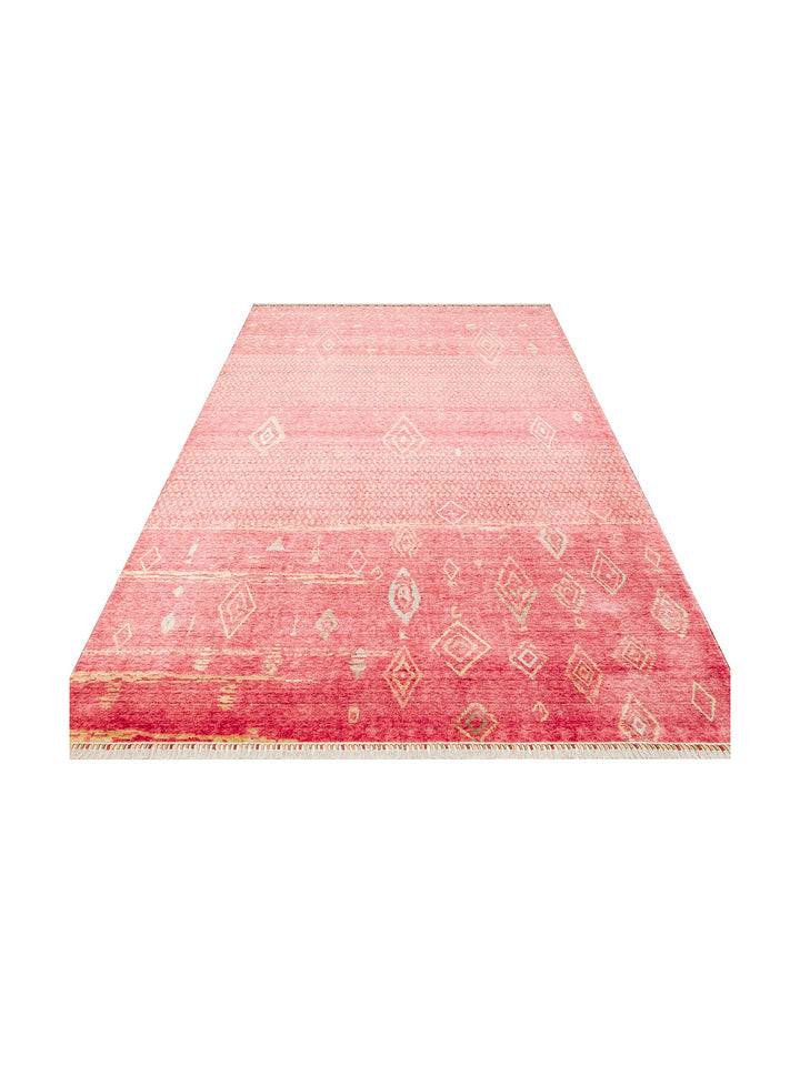 Oushak Carnaval %100 Naturel Kolay Temizlenir El Emeğiyle Üretilen Tensel Modern Uşak Halısı 15 RED - Carpetdocia