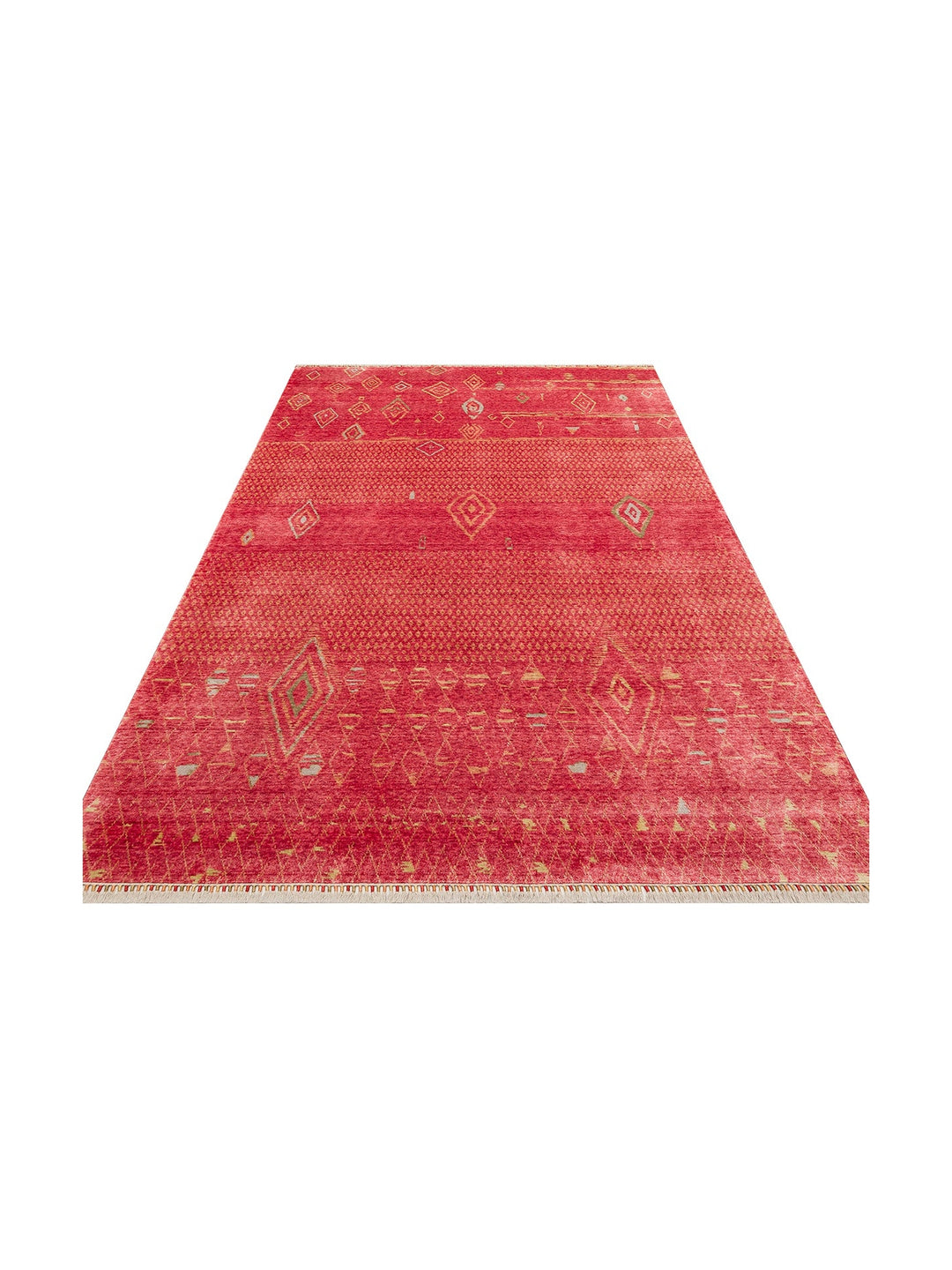 Oushak Carnaval %100 Naturel Kolay Temizlenir El Emeğiyle Üretilen Tensel Modern Uşak Halısı 15 RED - Carpetdocia