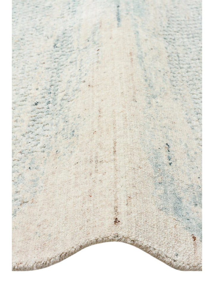 Palette Serisi %100 Naturel Yün Viskon Pamuk El Dokuma İskandinav Salon Oturma Odası Halı BEIGE TEAL - Carpetdocia