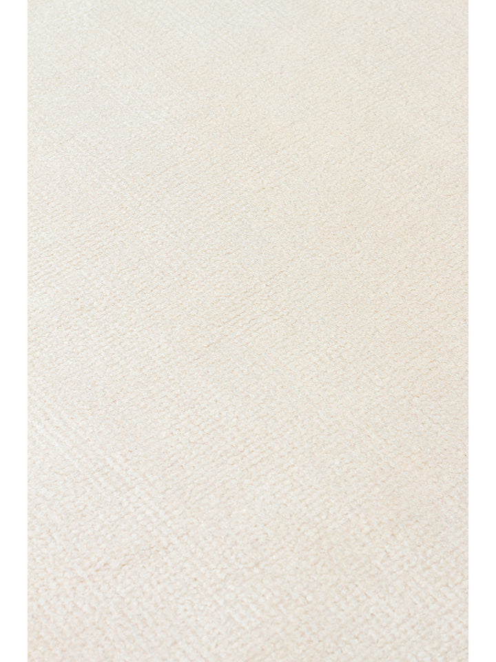Queen Serisi %100 Naturel Viskon Parlak Modern El Emeğiyle Üretilen Salon Oturma Odası Halı CREAM - Carpetdocia